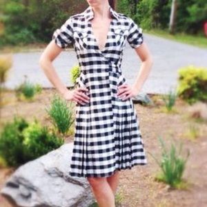 DVF Gingham wrap dress